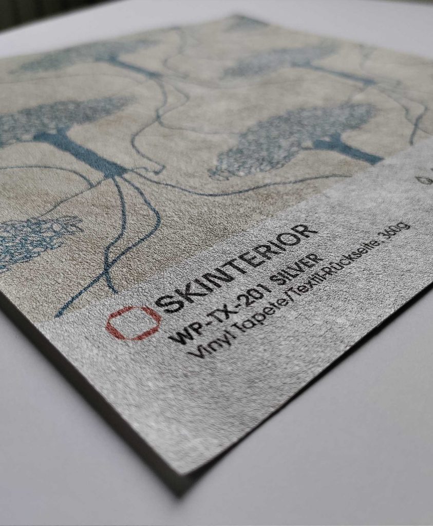 Material Silver mit einem unserer Designs Close up