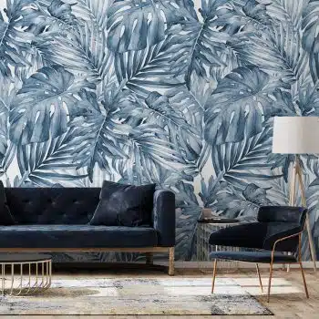 Lush Leaf Blue and White