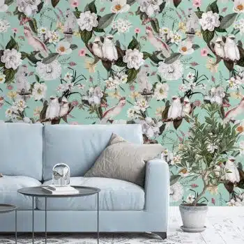 Blush Powder Pink Vintage Parrot Tropical Jungle - Celeste Wilderness
