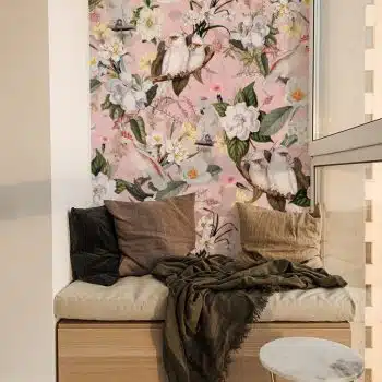 Blush Powder Pink Vintage Parrot Tropical Jungle - Pink Wilderness