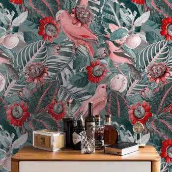 De Saturated Parrots in Passiflora Jungle