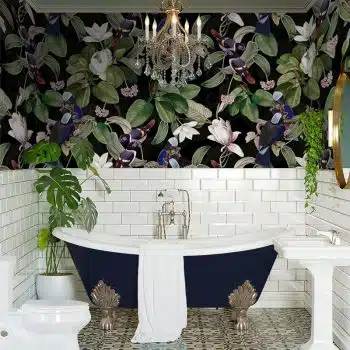 Exotic Blue Birds And Magnolia Garden - Night