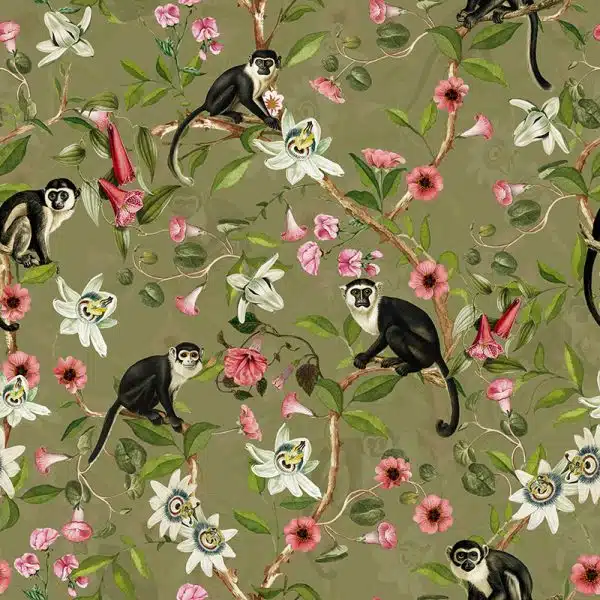 Monkeys and Lotus Flowers - Sage – Bild 2