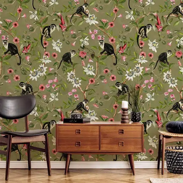 Monkeys and Lotus Flowers - Sage