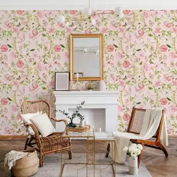 Pastel Antique Chinoiserie Garden - Pink