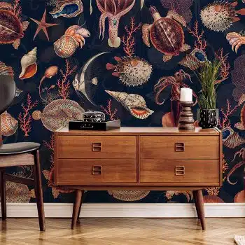 Shells and Sealife - Navy