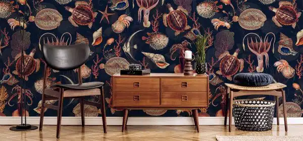 Shells and Sealife - Navy