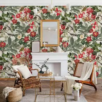 Vintage Birds And Flowers