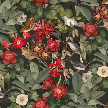 Vintage Birds And Flowers - Night