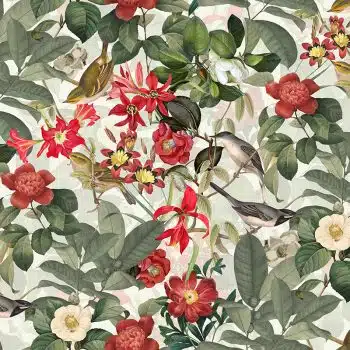 Vintage Birds And Flowers