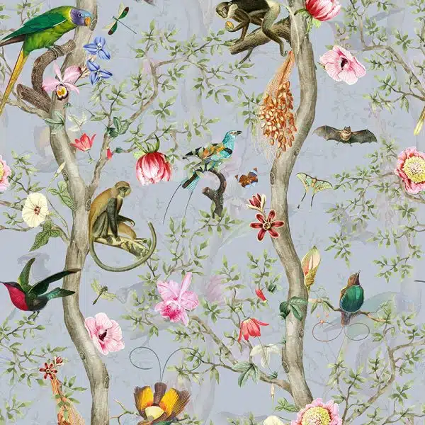 Vintage Birds and Monkeys Chinoiserie - Lilac – Bild 2