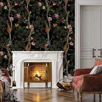 Vintage Birds and Monkeys Chinoiserie - Night