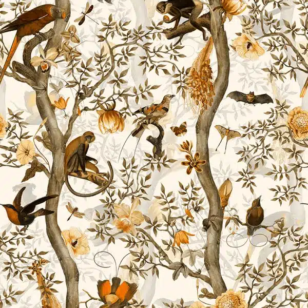 Vintage Birds and Monkeys Chinoiserie – Bild 2