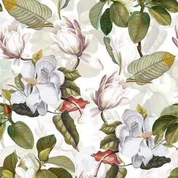 Vintage Magnolia Garden - White