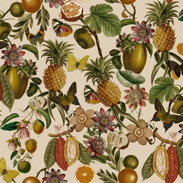 Vintage Moths Butterflies and Tropical Fruits Night Garden - Sepia – Bild 2
