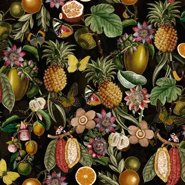 Vintage Moths Butterflies and Tropical Fruits Night Garden – Bild 2