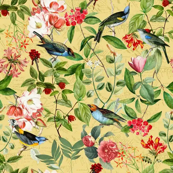 Vintage Sepia Bird and Flower Jungle - Buttercup – Bild 2