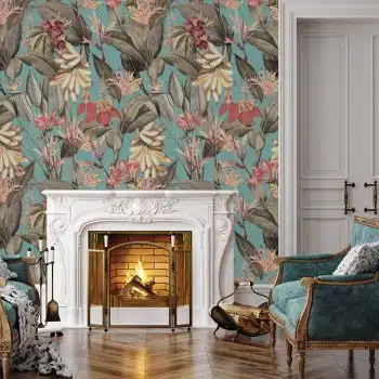 Vintage Sepia Exotic Banana Jungle - Blue
