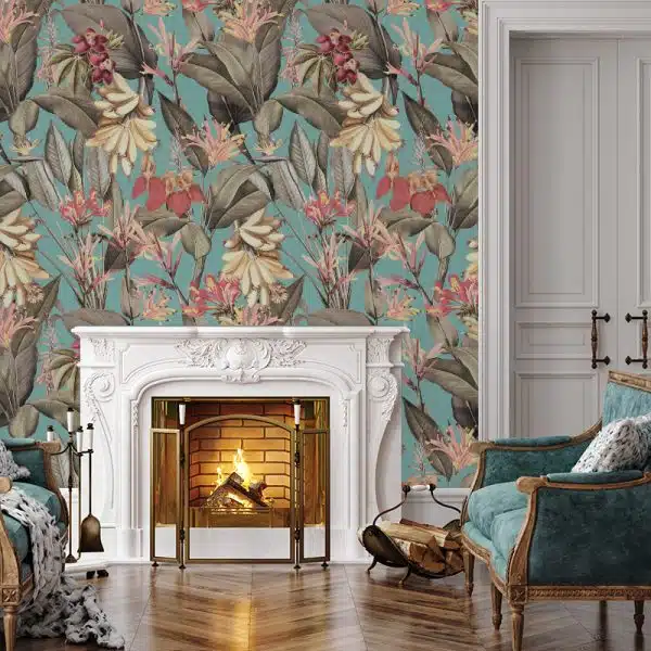 Vintage Sepia Exotic Banana Jungle - Blue