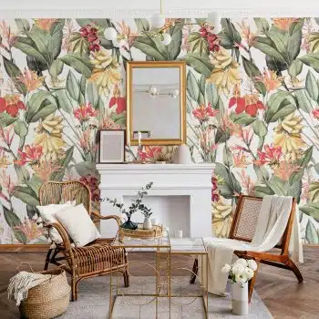 Vintage Sepia Exotic Banana Jungle - White