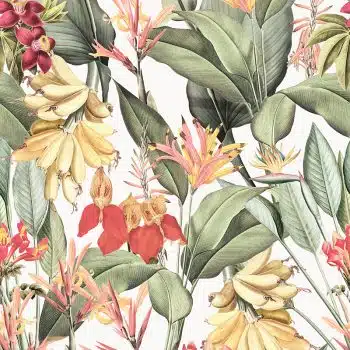Vintage Sepia Exotic Banana Jungle - White