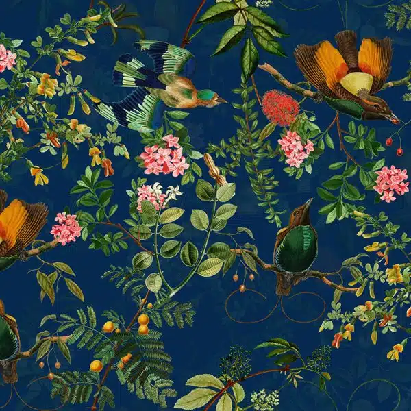 Vintage Tropical Birds Jungle - Navy – Bild 2