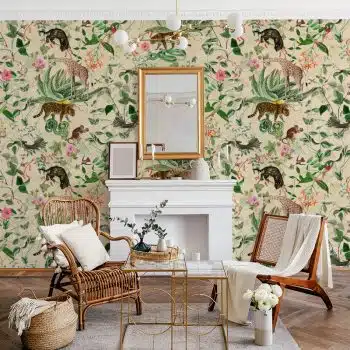 Vintage Wild Animals Jungle - Cream