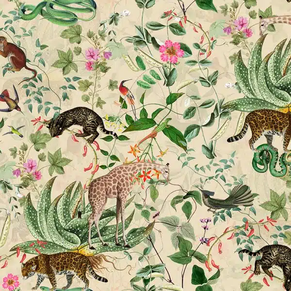 Vintage Wild Animals Jungle - Cream – Bild 2