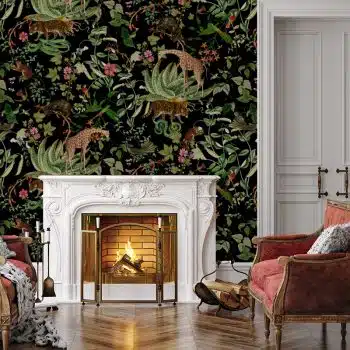 Vintage Wild Animals Jungle - Night